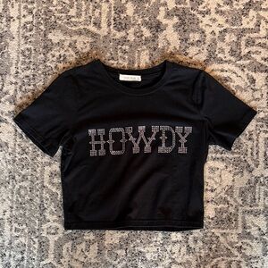 12th Tribe black crop T-shirt